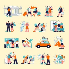 Travel Color Icon Set