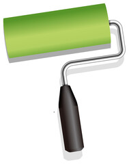Roller painter, paintbrush vector illustration (Green)