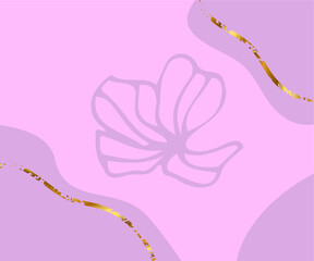 Abstract floral pink template, vector simple background