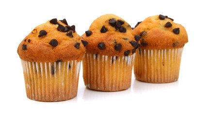 chocolate muffin isolated on a white background