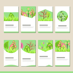 Set with different floral templates. Cards for your design