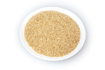 White sesame on white background