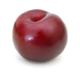 Red plum fruit isolated on white background