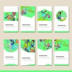 Set with different abstract templates. Cards for your design and advertisement