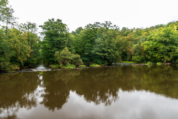 Dyje river bellow Sobes wineyard in NP Podyji in Czech republic