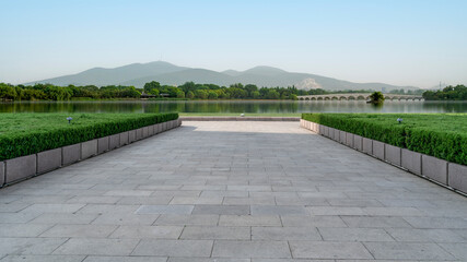 Roads and architectural landscape of modern Chinese cities.