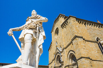 Naklejka premium Tuscany - Italy: Arezzo Cathedral (Cattedrale di Ss. Donato e Pietro). It's a Roman Catholic cathedral in the city of Arezzo in Tuscany, Italy.