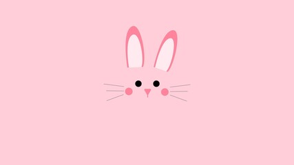 Rabbit face, minimal design for background and wallpaper