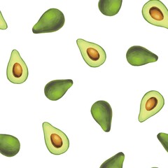 pattern of avocado. Seamless digital design for packaging, wallpaper, fabric and textile 