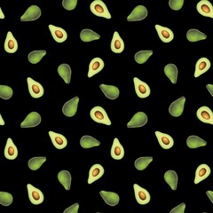 seamless pattern with avocado. Tropical design for textile, fabric, wallpaper and packaging 