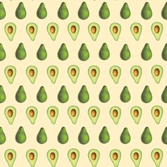 Digital seamless pattern with avocado. Design for packaging, wallpaper, fabric, textile 