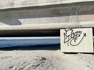 Graffiti on the beach. 