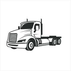 a illustration of trailer truck head or cabin, vector art.