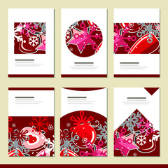 Set with different winter christmas templates. Cards for your festive design and new year advertisement