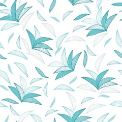 Modern Trendy Abstract Green Geometric Leaves Vector Seamless Pattern