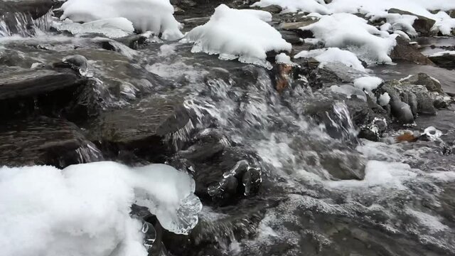 une rivi&egrave;re en hiver