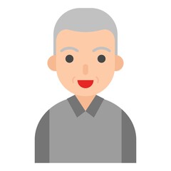 Elderly Man avatar flat icon, vector illustration