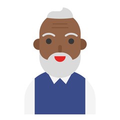 Elderly Man avatar flat icon, vector illustration