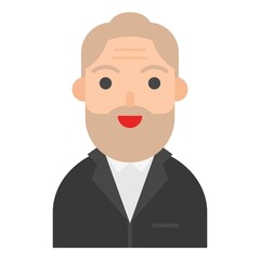 Elderly Man avatar flat icon, vector illustration
