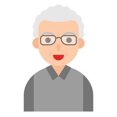 Elderly Man avatar flat icon, vector illustration