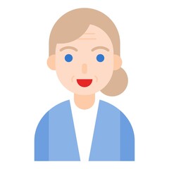 Elderly Woman avatar flat icon, vector illustration