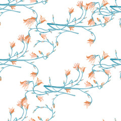 Light wildflowers seamless pattern, vintage summer fabric for dress, bedding and home textiles.