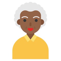 Elderly Woman avatar flat icon, vector illustration