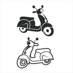 illustration of a scooter set, vector art.