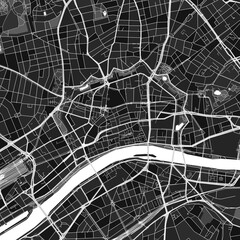 FrankfurtamMain, Germany dark vector art map