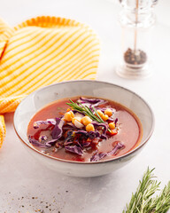 Bowl of Italian vegetable tomato chickpea soup