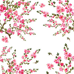 seamless pattern of spring flowers