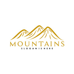 mountains peaks landscape simple minimalist logo design vector illustration 