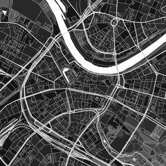 Dresden, Germany dark vector art map