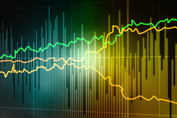 2d rendering Stock market online business concept. business Graph 
