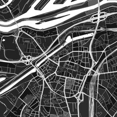 Duisburg, Germany dark vector art map