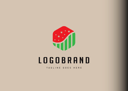 Coding logo design inspiration. Vector illustration of a chart with ascending candlestick chart. Modern vintage icon design template with line art style.