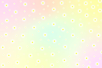 Seamless pattern with chamomile flowers on Pastel colors background.