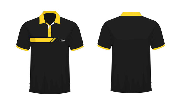 T-shirt Polo yellow and black template for design on white background. Vector illustration eps 10.