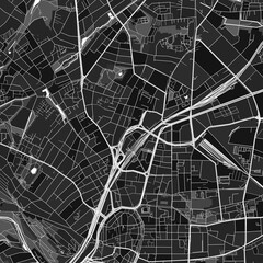 Bielefeld, Germany dark vector art map