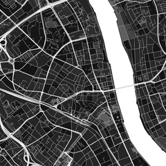 Bonn, Germany dark vector art map