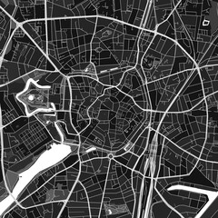 Munster, Germany dark vector art map