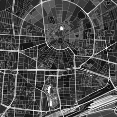 Karlsruhe, Germany dark vector art map