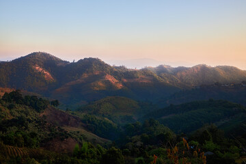 View of mountain in Doi Mae Salong, Chiang Rai, Thailand