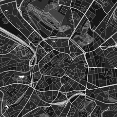 Aachen, Germany dark vector art map