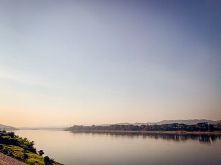 sunset over the river