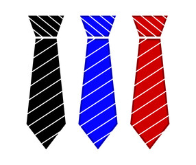 A set of icons of colorful ties. Illustration of a tie.