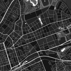 Krefeld, Germany dark vector art map
