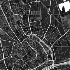 Erfurt, Germany dark vector art map