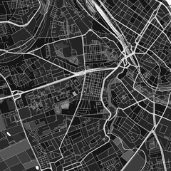 Mainz, Germany dark vector art map