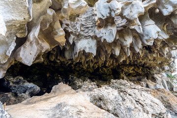 Inside the cave there is a beautiful stalactite at Wang Pong Subdistrict, Wang Pong Subdistrict, Phetchabun Province, Thailand.